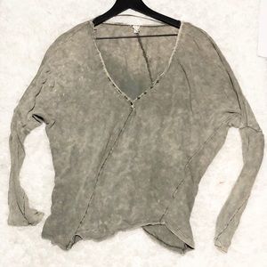 We the free green distressed T-shirt